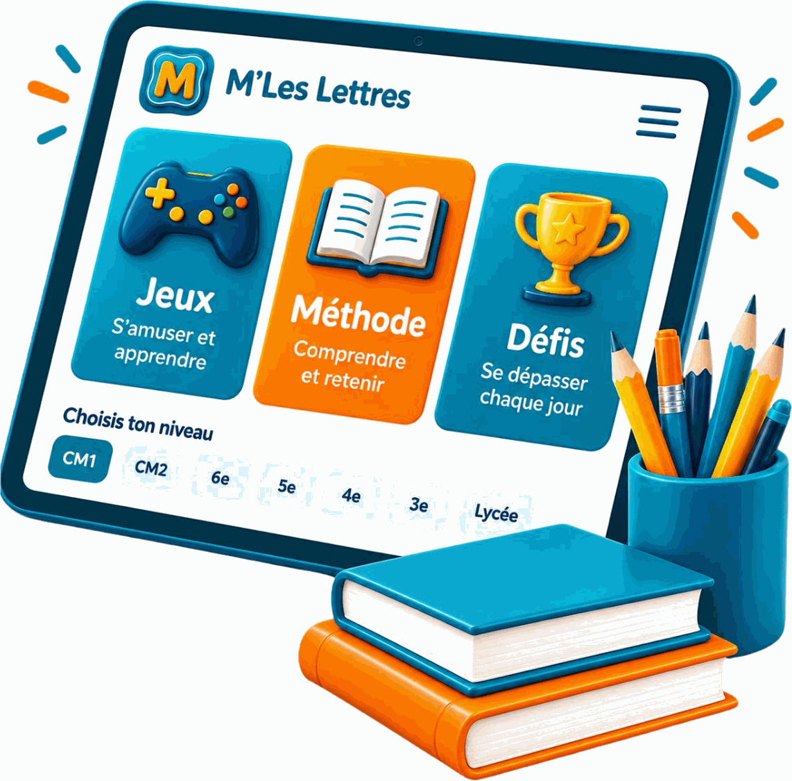 L’application M’Les Lettres sur tablette