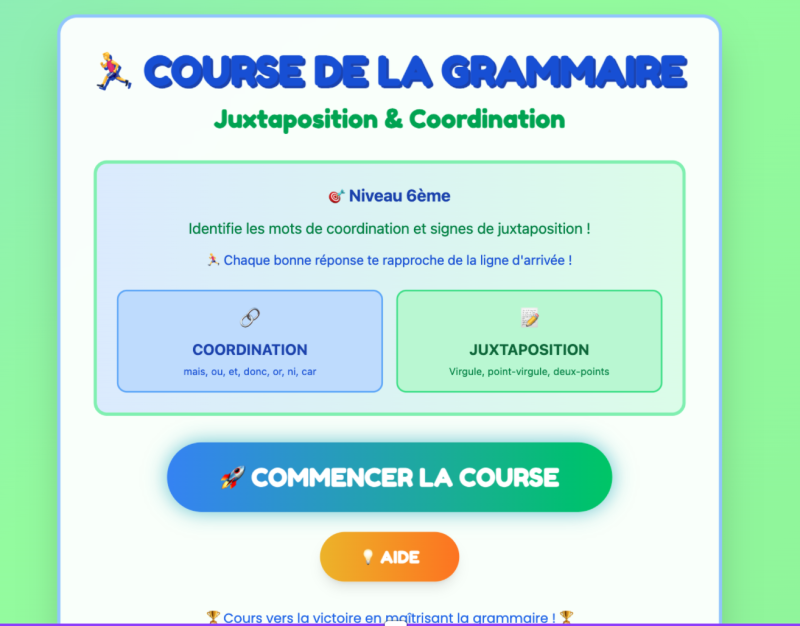 La juxtaposition et coordination (6ème)