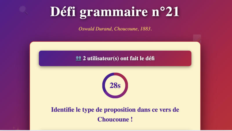 Défi grammaire n°21