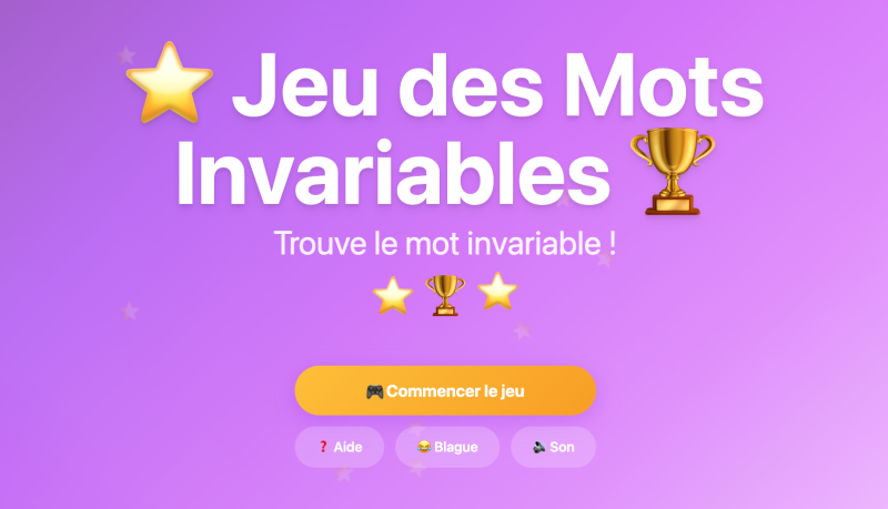 Les mots invariables (CM2)