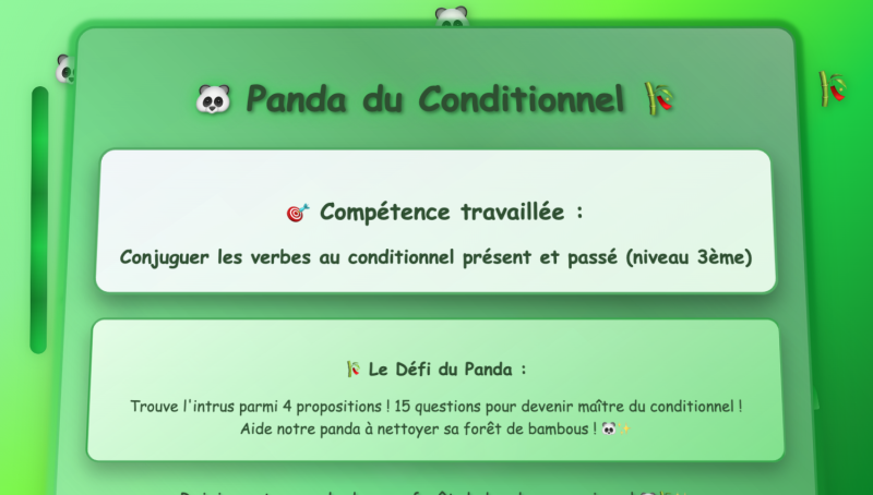 Le conditionnel  présent et passé (3ème)