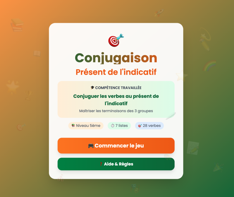 Le présent de l'indicatif (5ème)