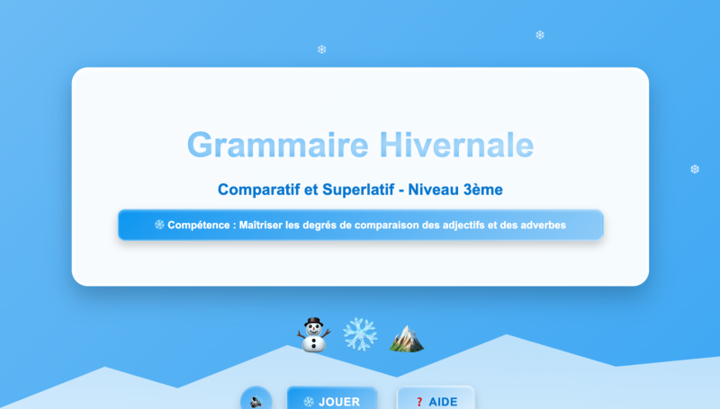Le comparatif et le superlatif (3ème)
