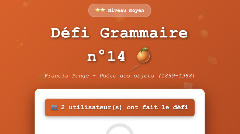 Défi grammaire n°14