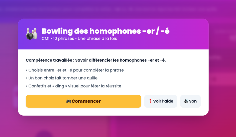 Les homophone -é / -er (CM1)