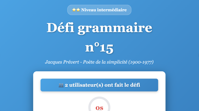 Défi grammaire n°15