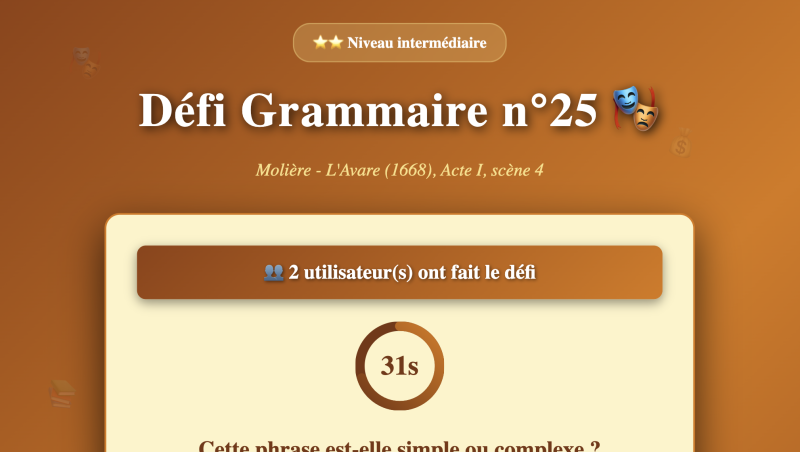 Défi grammaire n°25