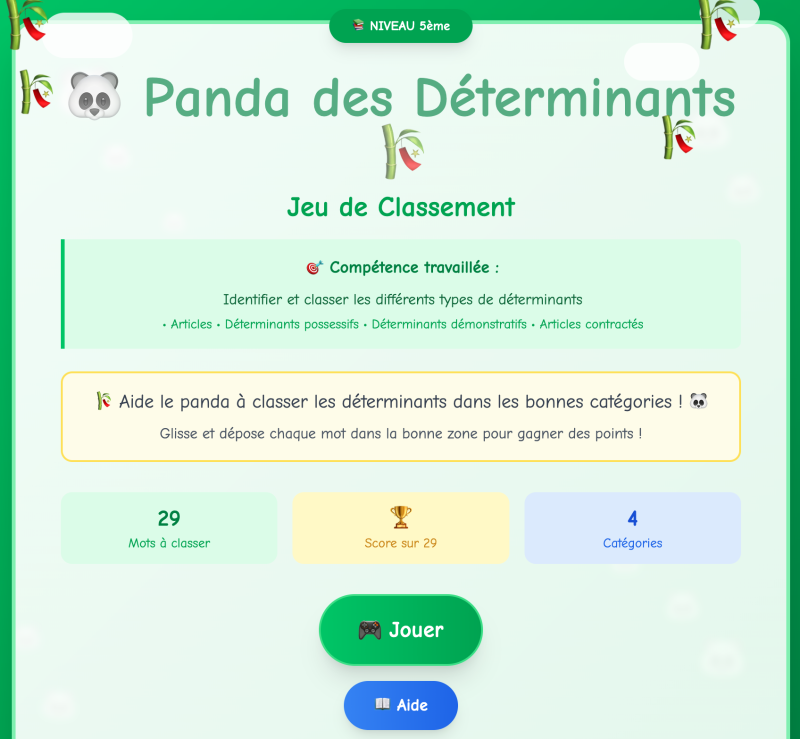 Les déterminants (5ème)