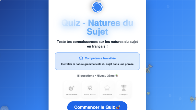 Les natures du sujet (3ème)