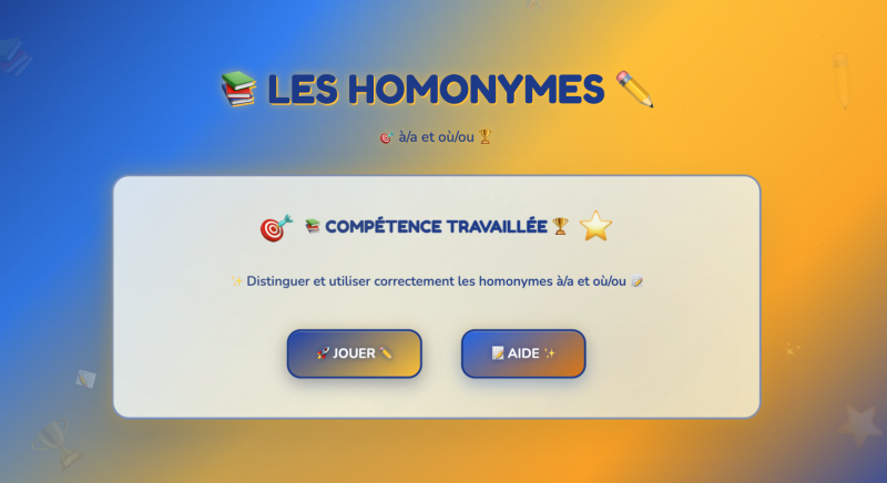 Les homonymes à et a, où et ou (6ème)