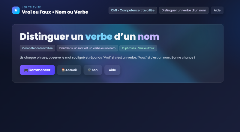 Le verbe et le nom (CM1)