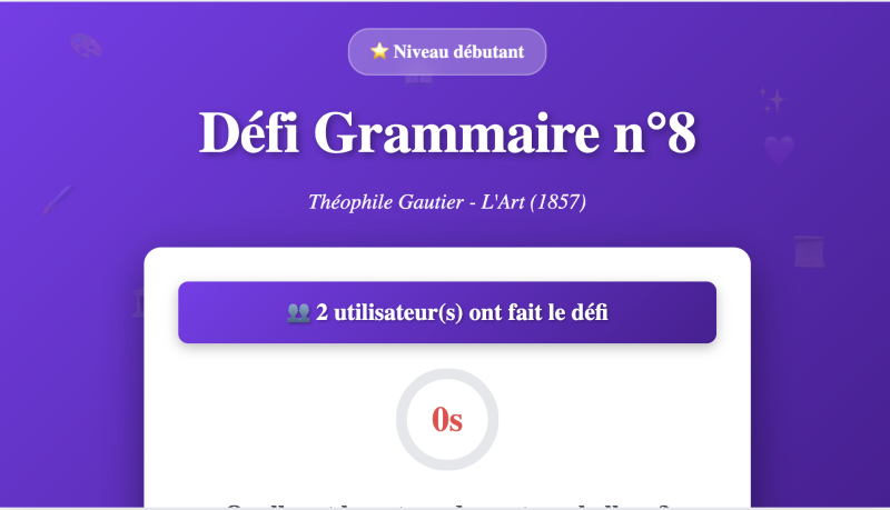 Défi grammaire n°8