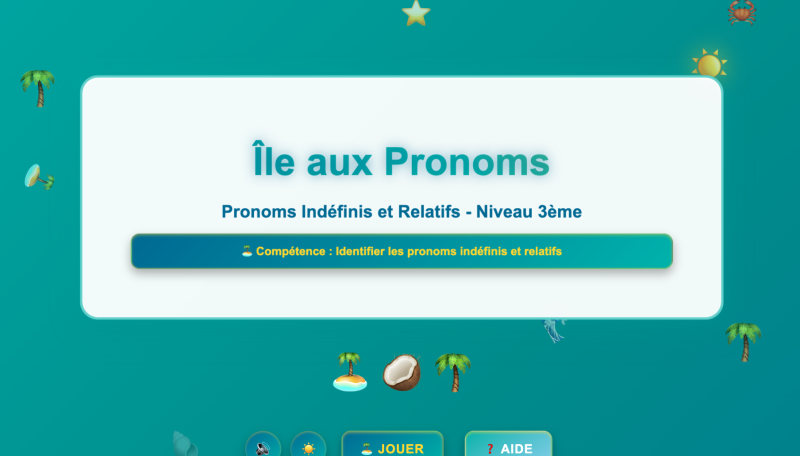 Les pronoms indéfinis et relatifs (3ème)