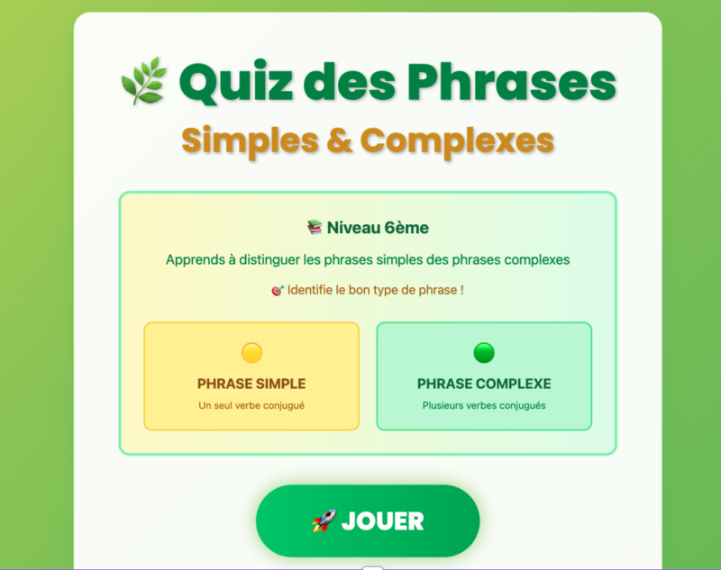 La phrase simple et la phrase complexe (6ème)