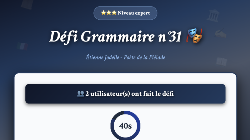 Défi grammaire n°31