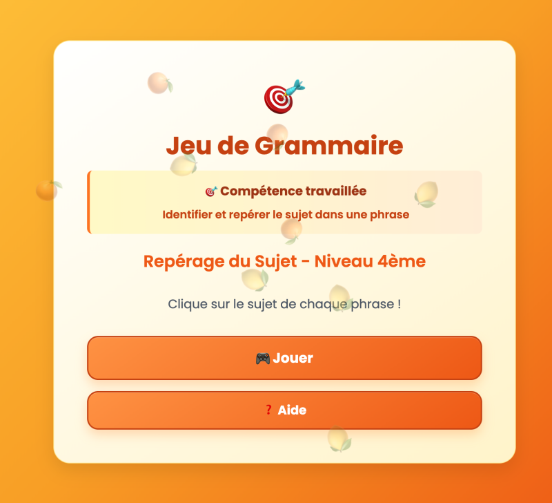 Le repérage du sujet (4ème)