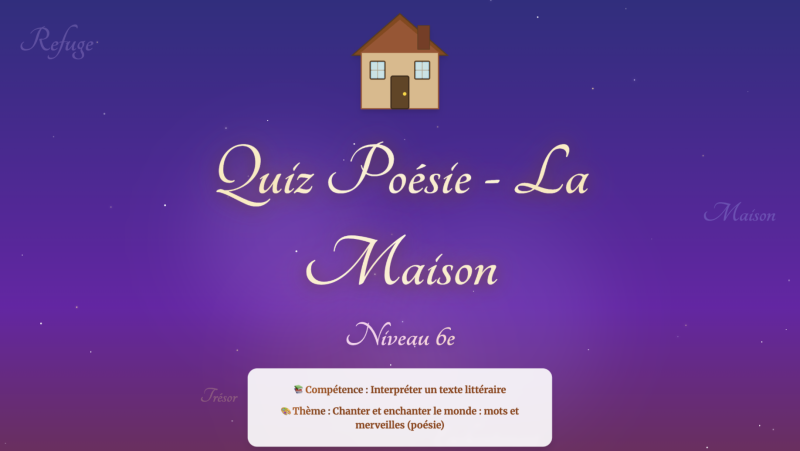 Poésie : Mots et merveilles (6ème)