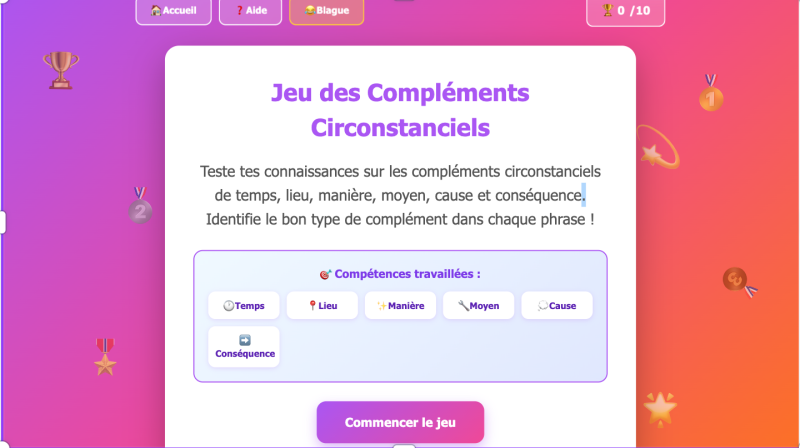 Les compléments circonstanciels (5ème)
